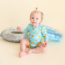 Load image into Gallery viewer, (SALE) Posh Peanut Ducky - Long Sleeve Ruffled Rash Guard Swimsuit