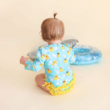 Load image into Gallery viewer, (SALE) Posh Peanut Ducky - Long Sleeve Ruffled Rash Guard Swimsuit