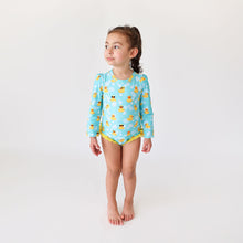 Load image into Gallery viewer, (SALE) Posh Peanut Ducky - Long Sleeve Ruffled Rash Guard Swimsuit
