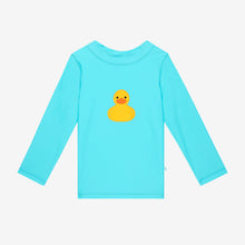 Load image into Gallery viewer, (SALE) Posh Peanut Ducky - Swim Trunks & Rash Guard T-Shirt Set