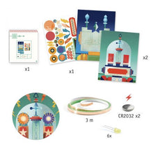 Load image into Gallery viewer, Djeco FACTORY ART + SCIENCE STEAM PROJECT KIT: 'CYBORGS' PICTURE BOARDS