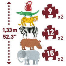 Load image into Gallery viewer, Djeco GIANT PROGRESSIVE JIGSAW PUZZLES, SET OF 6: HENRI & FRIENDS