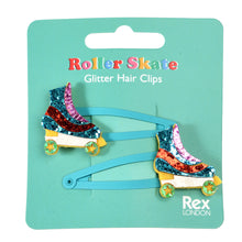 Load image into Gallery viewer, Rex London Glitter hair clips (set of 2) - Roller skate