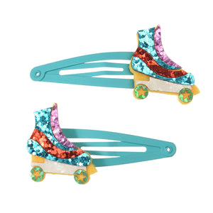 Rex London Glitter hair clips (set of 2) - Roller skate