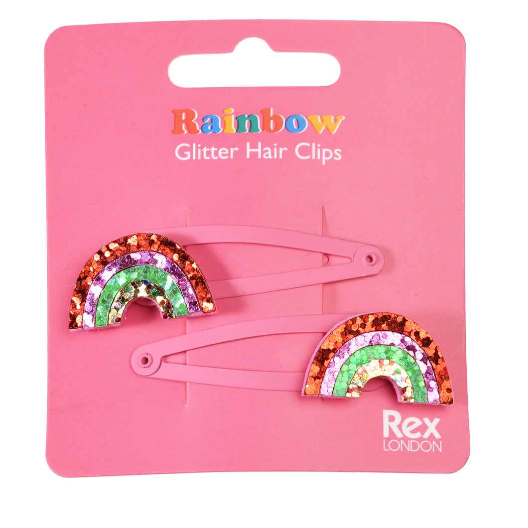 Rex London Glitter hair clips (set of 2) - Rainbow