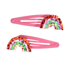 Load image into Gallery viewer, Rex London Glitter hair clips (set of 2) - Rainbow