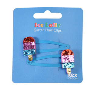 Rex London Glitter hair clips (set of 2) - Ice lolly