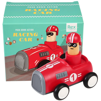 Rex London Push down action racing car - Red