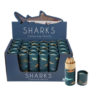 Rex London Tube of colouring pencils - Sharks