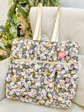 Load image into Gallery viewer, Kinda Crafty - Lucy Totebag (Floral green purple)