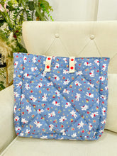 Load image into Gallery viewer, Kinda Crafty - Lucy Totebag (White bunny in Blue)