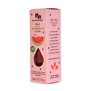 No Nasties Natural Kids Lip Gloss Wands - Juicy Watermelon - Bright Watermelon Coloured