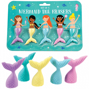 Rex London Mermaid tail erasers (set of 5)