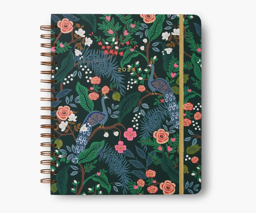 Rifle Paper Co. 2024 17-Month Large Planner (Peacock)