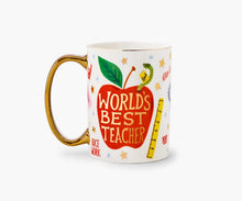 Load image into Gallery viewer, Rifle Paper Co. World’s Best Teacher Porcelain Mug