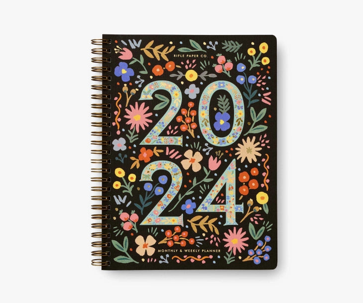 Rifle Paper Co. 2024 Flores 12-Month Softcover Spiral Planner