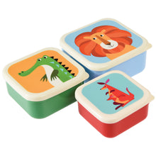 Load image into Gallery viewer, Rex London Set Of 3 Colourful Creatures Snack Boxes