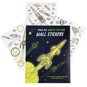 Rex London Space Age Glow In The Dark Wall Stickers (3 Sheets)