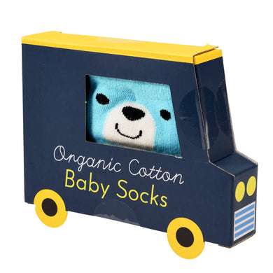 Rex London Blue Bear Baby Socks (one Pair)