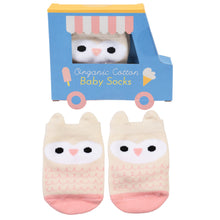 Load image into Gallery viewer, Rex London Rose Pink Owl Baby Socks (one Pair)