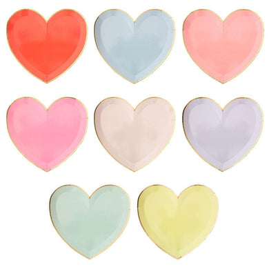 Meri Meri Pastel Palette Heart Large Plates