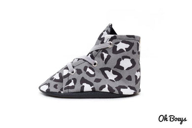 Oh Boeys Grey Leopard Lace Up Shoes
