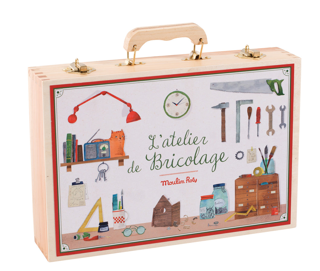 Moulin Roty Grande valise bricolage 14 outils
