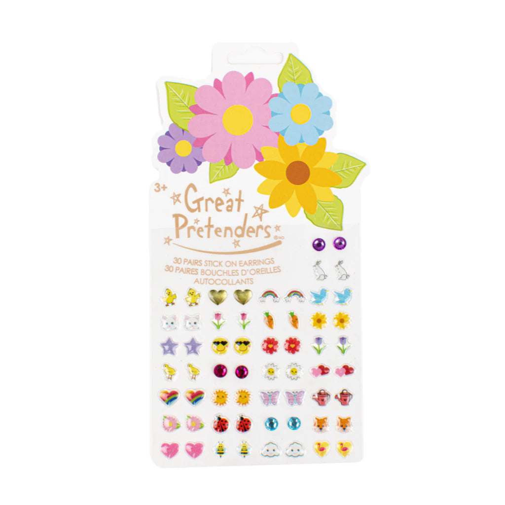 Great Pretenders Spring Flowers Stick On Earrings (30  pairs)