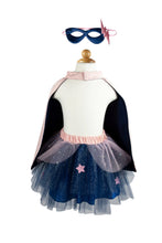 Load image into Gallery viewer, Great Pretenders Super Duper Tutu/Cape/Mask Pink/Navy Size