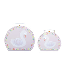 Load image into Gallery viewer, Sass and Belle Set of 2 Freya Swan Pink Floral Suitcases