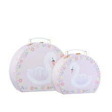 Load image into Gallery viewer, Sass and Belle Set of 2 Freya Swan Pink Floral Suitcases