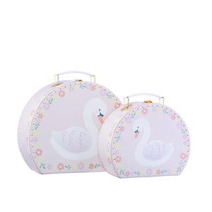 Sass and Belle Set of 2 Freya Swan Pink Floral Suitcases