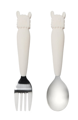 Loulou Lollipop Kid's spoon/fork set - Llama