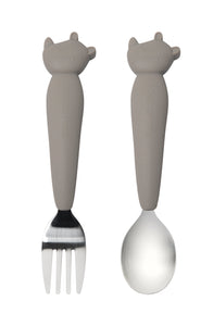 Loulou Lollipop Kid's spoon/fork set - Rhino