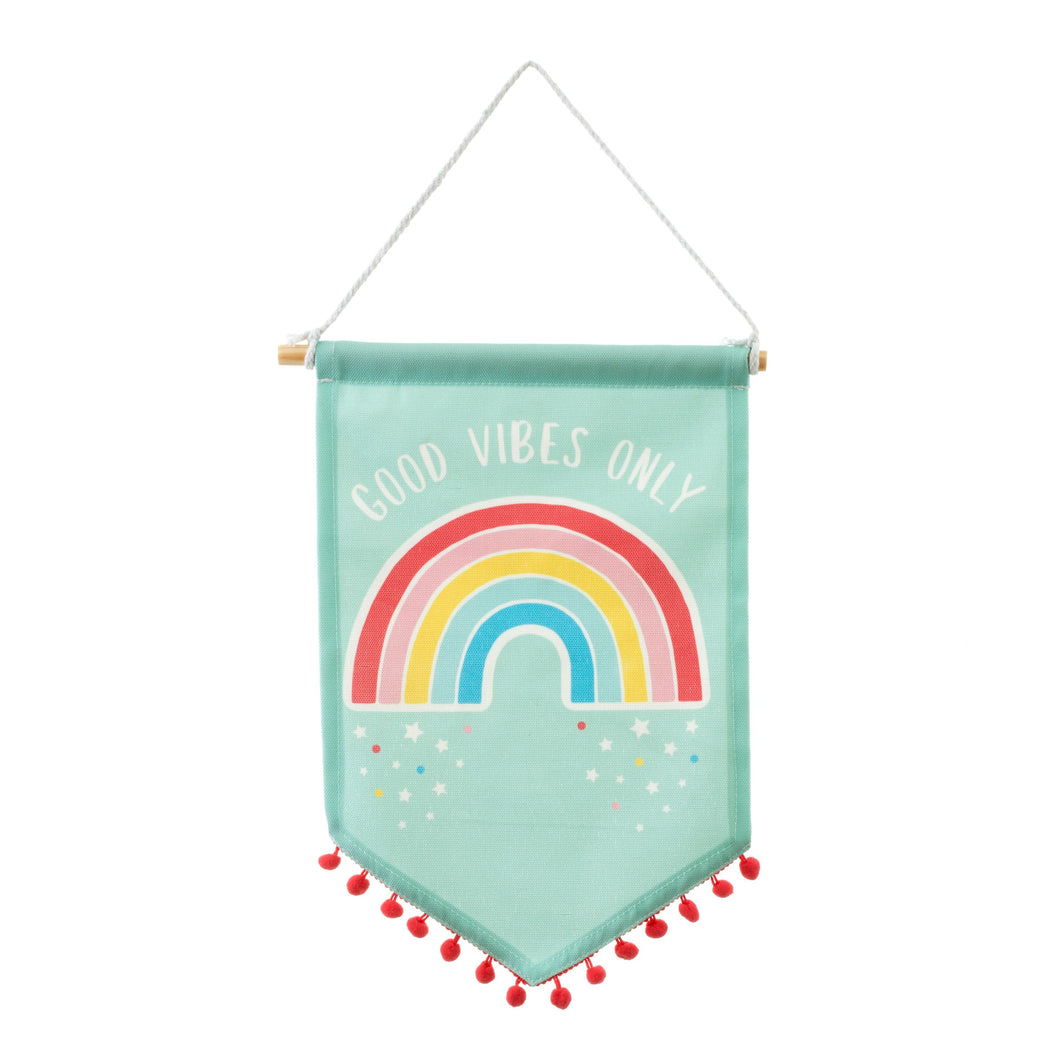 Sass and Belle Chasing Rainbows Banner Flag with Pom Pom