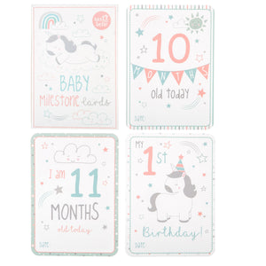 Sass and Belle Evie Unicorn Baby Milestone Cards - Set of 16