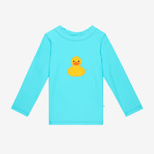 Load image into Gallery viewer, (SALE) Posh Peanut Ducky - Swim Trunks &amp; Rash Guard T-Shirt Set