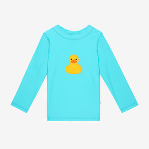 (SALE) Posh Peanut Ducky - Swim Trunks & Rash Guard T-Shirt Set