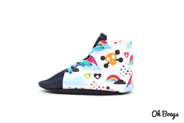 Oh Boeys Rainbow & Skull Lace Up Shoes