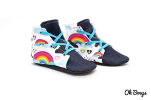 Oh Boeys Rainbow & Skull Lace Up Shoes