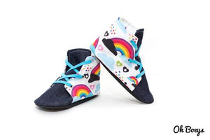 Oh Boeys Rainbow & Skull Lace Up Shoes