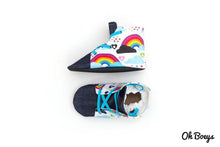 Load image into Gallery viewer, Oh Boeys Rainbow &amp; Skull Lace Up Shoes