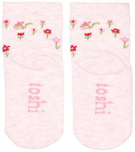 (SALE) Toshi Organic Baby Socks Jacquard Blossom