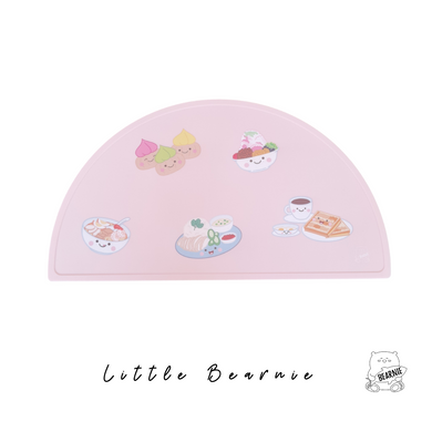 (SALE) Little Bearnie Silicone Placemat Singapore Local Foodies (Pink)