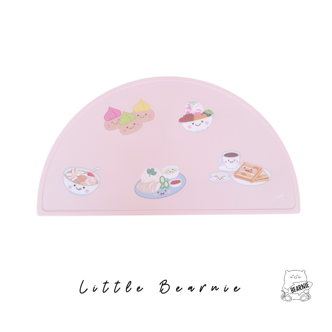 Little Bearnie Silicone Placemat Singapore Local Foodies (Pink)