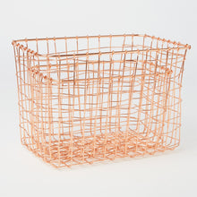 Load image into Gallery viewer, Sass and Belle Copper Wire Mesh Rectangular Baskets - Set of 2