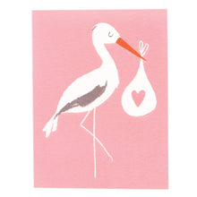 Load image into Gallery viewer, Rex London Pink Baby Bundle Stork Card