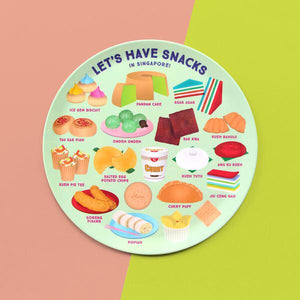 10 INCH PLATE – LET'S HAVE SNACKS IN SINGAPORE