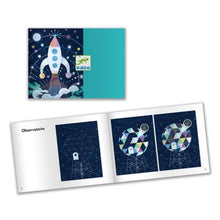 Load image into Gallery viewer, Djeco HOLOGRAPHIC SCRATCH ART ACTIVITY SET: COSMIC MISSION