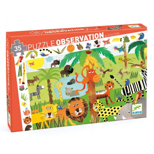 Djeco OBSERVATION JIGSAW PUZZLE: JUNGLE (35PC)
